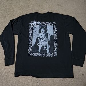 Stussy Black Crew Neck Tee